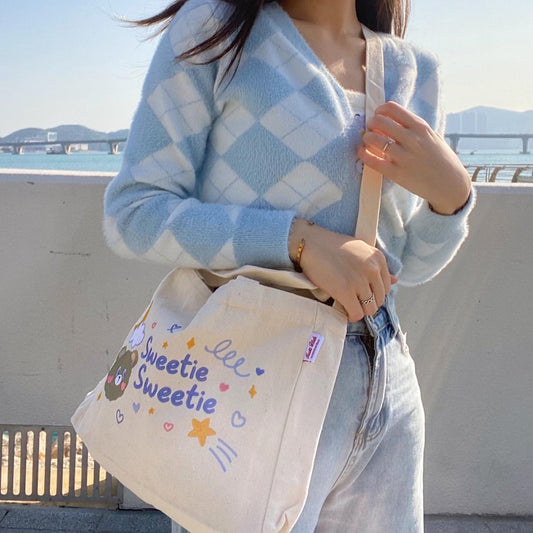 Koubbi星星帆布斜背包