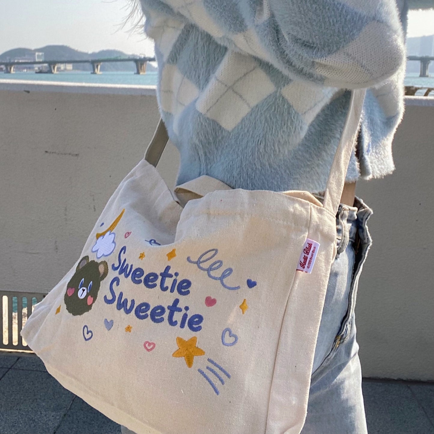 Koubbi星星帆布斜背包