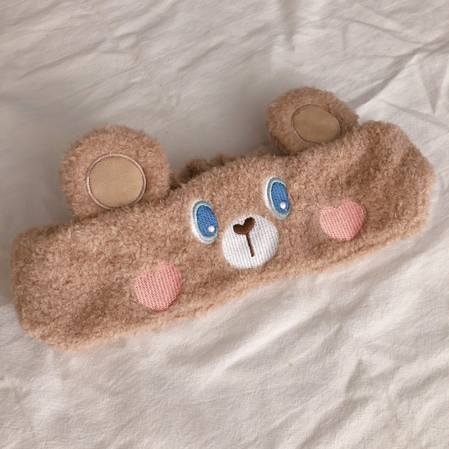 毛絨洗臉髮帶 - Heart Blush