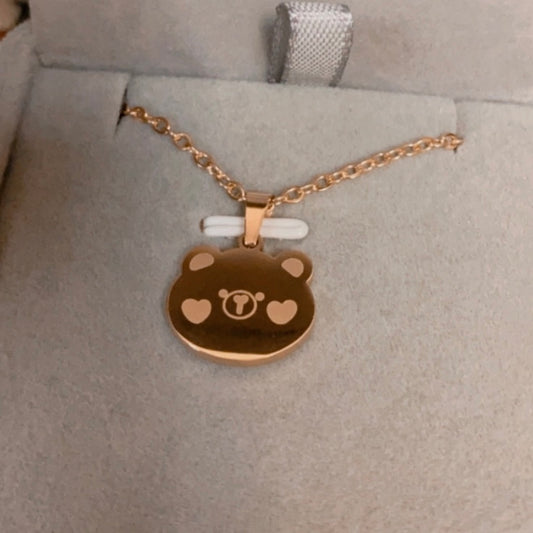 【售完】玫瑰金色鈦鋼(不鏽鋼)頸鏈