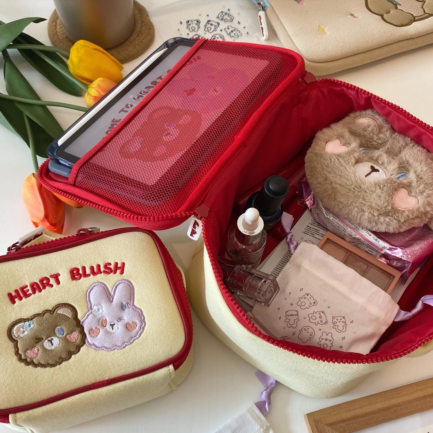 Heart Blush復古配色化妝袋